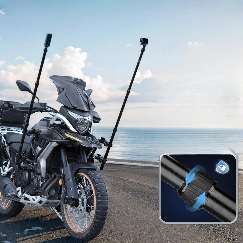 

360 panoramic sports camera motorcycle bracket double-headed crab clamp fixed bracket strong clip invisible selfie stick