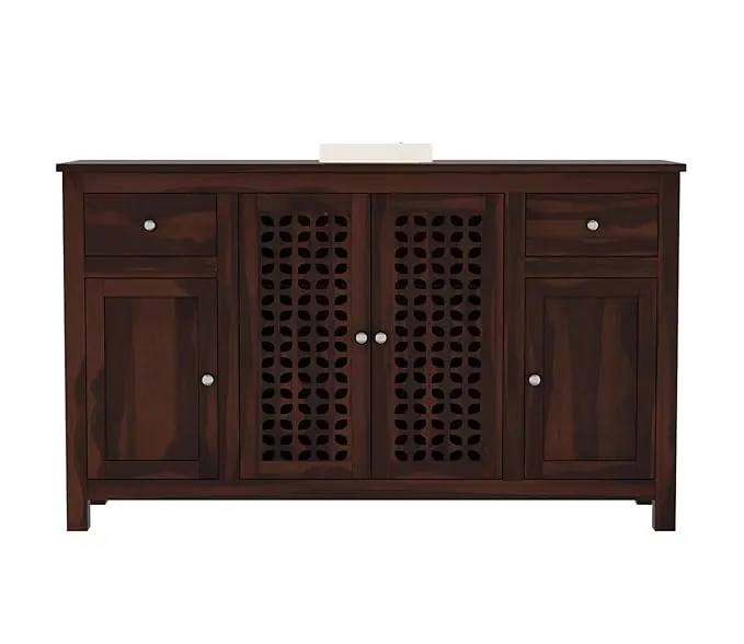 Wooden 4-door sideboard with 2 drawers, can be stored in the living room and kitchen