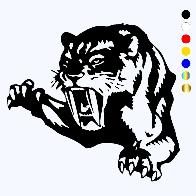 Car Sticker Various Sizes Vinyl Saber-toothed Tiger Waterproof Removable Decal Self-adhesive Car Auto Stickers,30cm*26cm