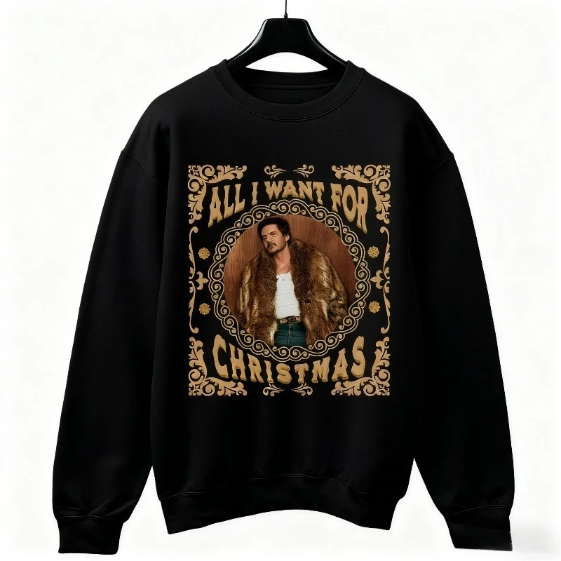 

Pedro Pascal Christmas Sweatshirt Retro 90s Jumper Man Personalized Clothing sweater Funny Christmas Sweatshirt Hoodie