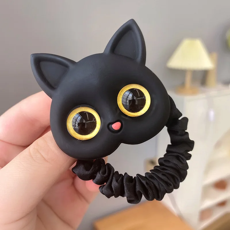 2026 Neue süße Katzen-Haargummis für Damen, elastische Haarbänder, koreanische Kopfbedeckung für Kinder, für Mädchen, schöne Haar-Accessoires und Ornamente – Detail 7