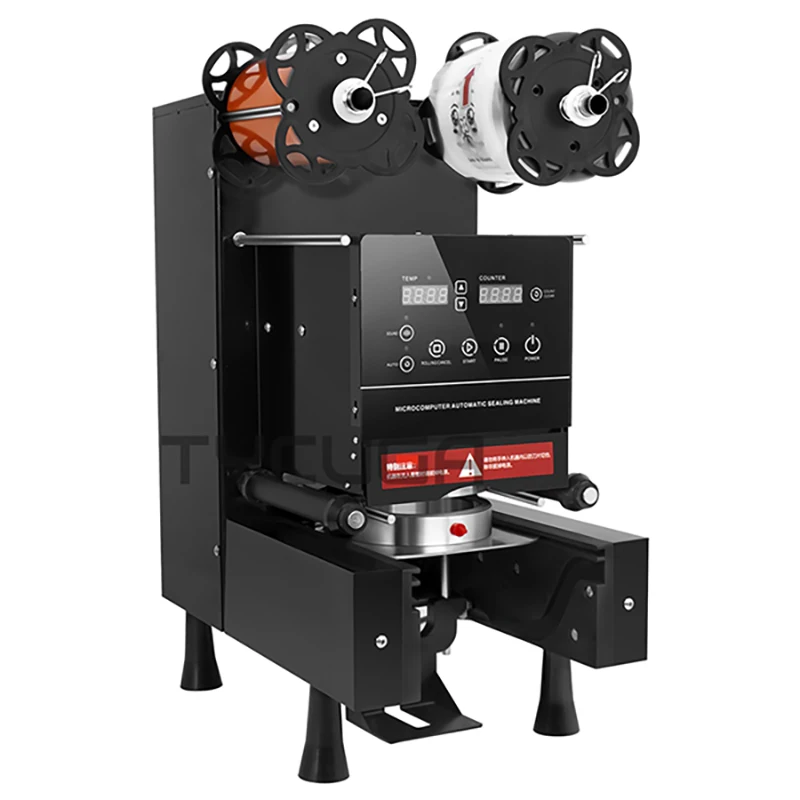 

Электрический автоматический упаковщик, чашка для чая с молоком, чашка для напитков, пластиковая машина для запечатывания бумажных стаканчиков, 9/9,5 см, запечатывание пузырькового кофе, чая для бизнеса