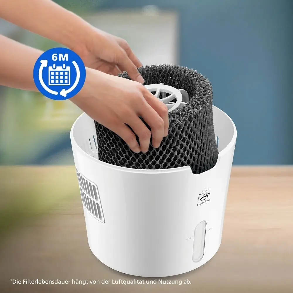 Filtro humidificador negro/blanco que absorbe bacterias y cal para humidificador de aire Philips HU4813 HU4814 HU4801 HU4802 HU4803 HU4811