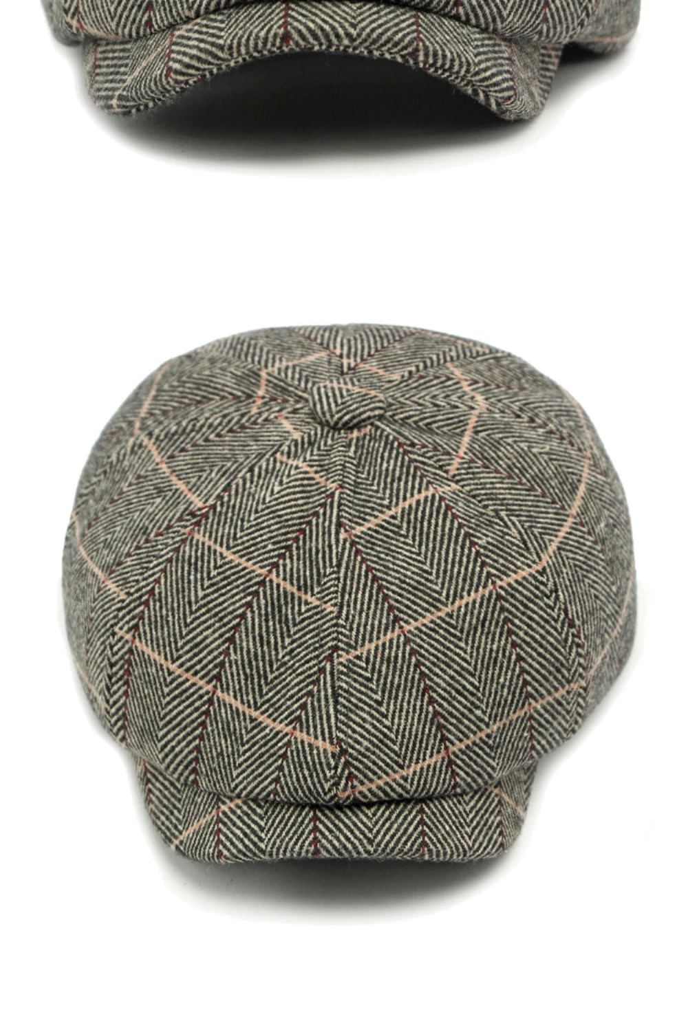HT4557 Männer Frauen Berets Neue Herbst Winter Hut Retro Achteckige Flache Kappe Künstler Maler Baskenmütze Hut Männlich Weiblich Plaid Ivy Baskenmütze Kappe – Detail 9