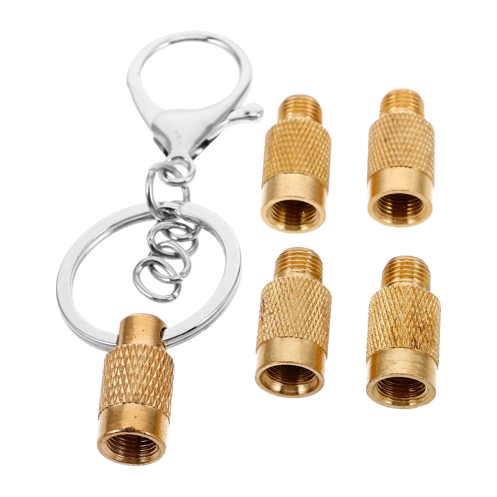 

5 in 1 Tire Deflator Keychain Tire Pressure Release Tool Solid Brass Compact Design for Cars Trucks Motorcycles Offroad Use