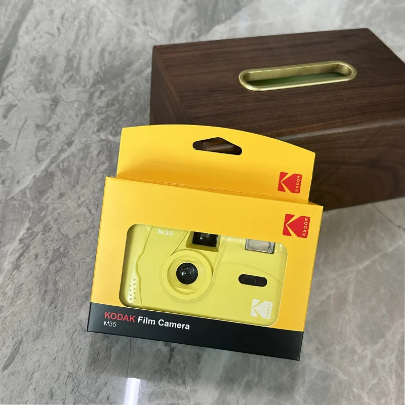 新しいコーンイエローM35フィルムカメラ コダック 非使い捨て レトロフィルムマシン マニュアル 再利用可能 1-6枚フィルムカメラ フラッシュ機能付き