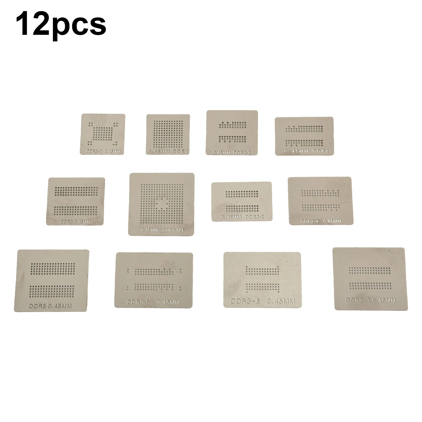 14/20pcs For BGA Memory- Steel Mesh Stencil Set With Direct Heating Aluminum Bracket For Reballing DDR And NAND Series Chips