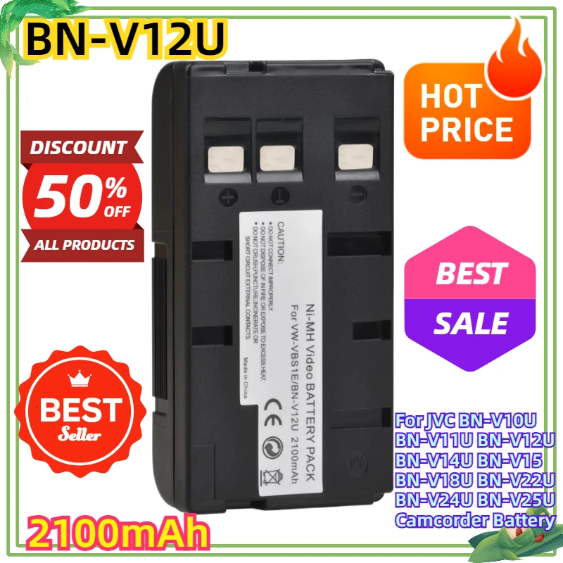 

For JVC BN-V10U BN-V11U BN-V12U BN-V14U BN-V15 BN-V18U BN-V22U BN-V24U BN-V25U 2100mah Camcorder Battery BN-V12U VW-VBS1E