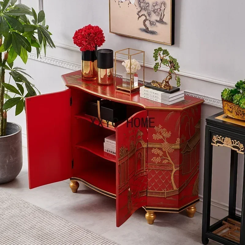 Home Art Entrance Cabinet French Villa Foyer Curio Cabinet