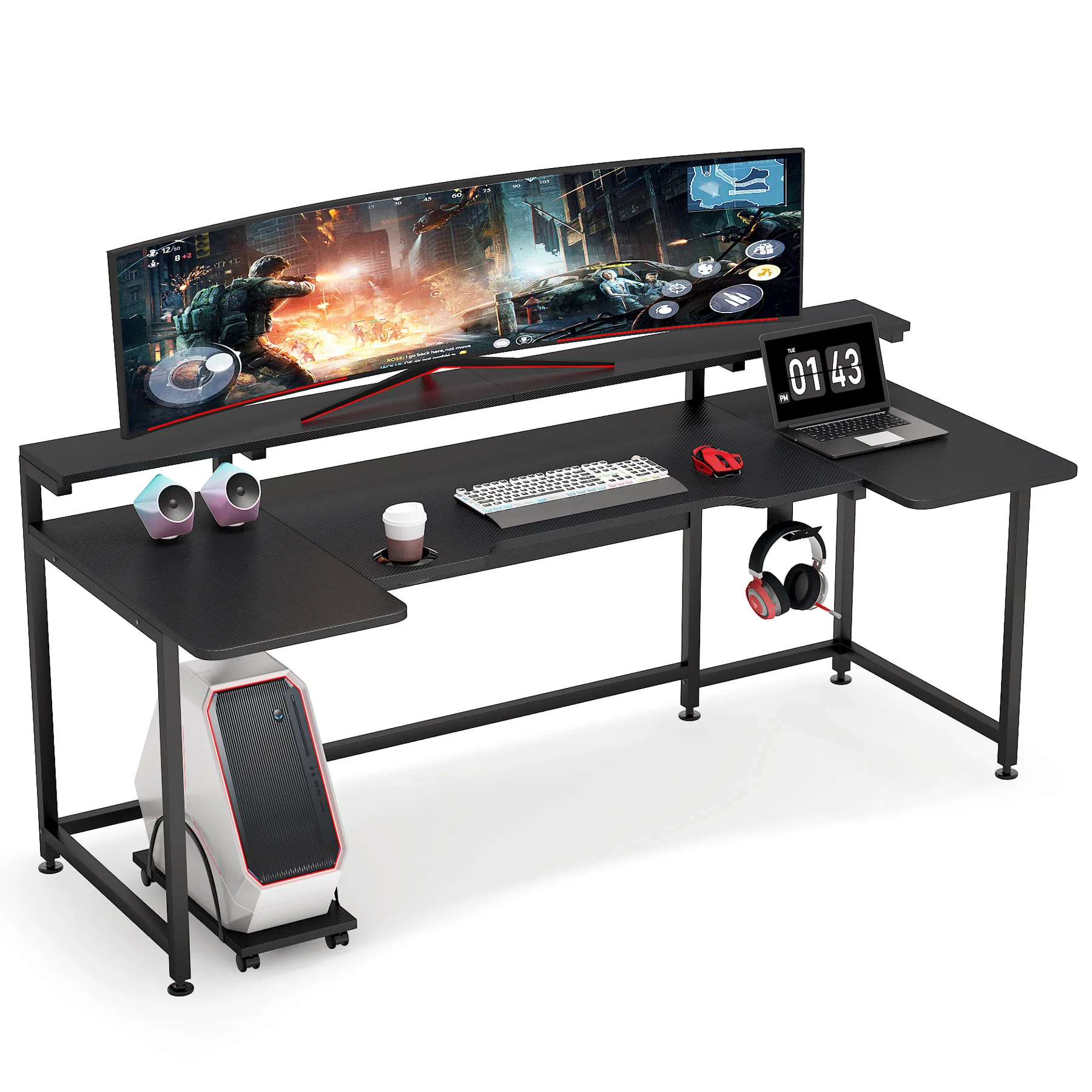 USA Warehouse Stock Fast Shipment U Shaped Computer Desk Gaming Table Gaming Desktop Table