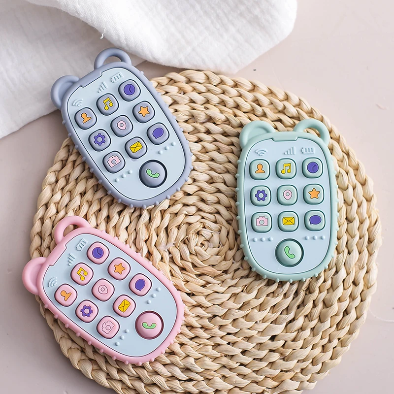 

1Pcs Baby Teether TV Remote Control Shape Silicone Teether for Rodent Gum Pain Teething Toy Sensory Educational Toy Kids