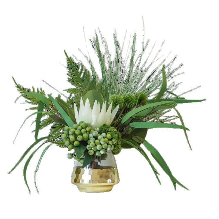 

Modern Minimalist Gold Glass Vase Flower Arrangement Ornament Luxury Niche Dining Table