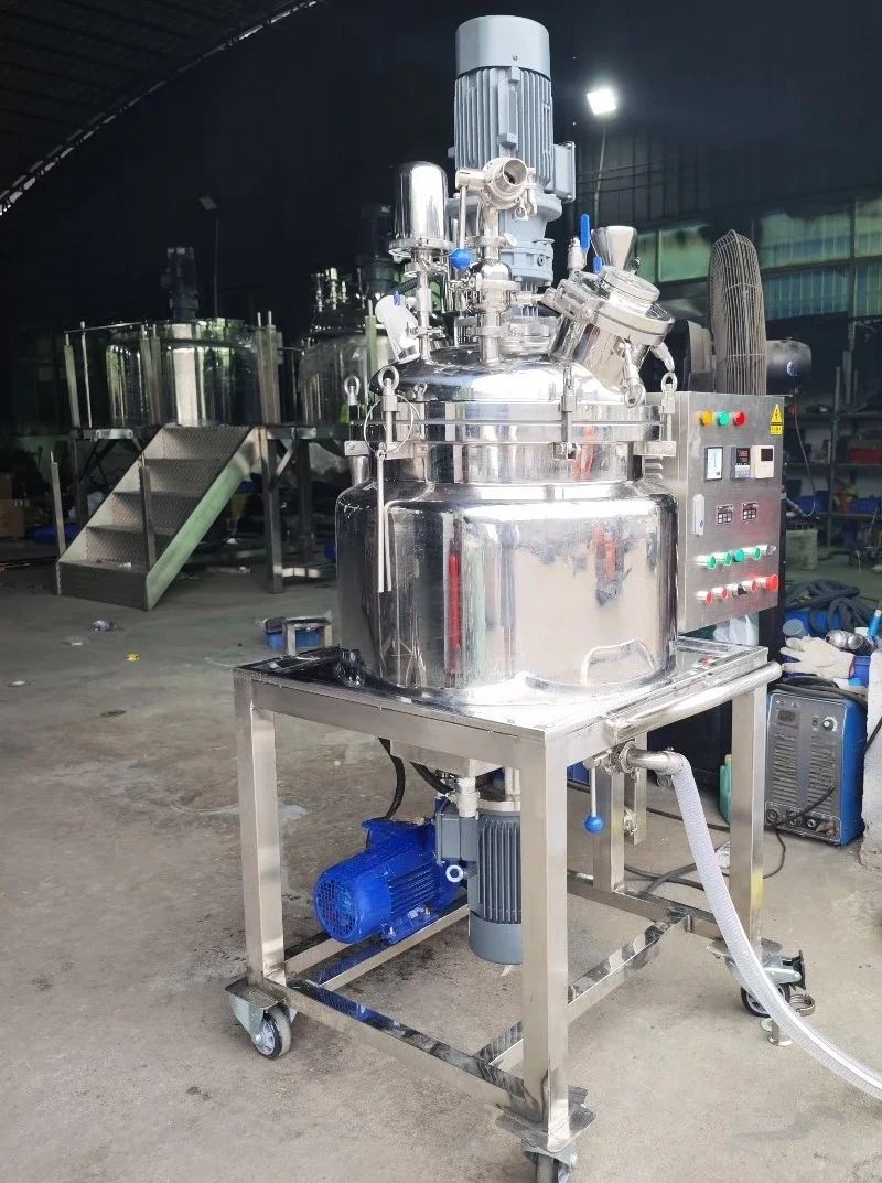 50 Liters Cosmetics Mixing Equipment Cream Homogenizer Lotion Making Machine Lab Vacuum Emulsifying Mixer