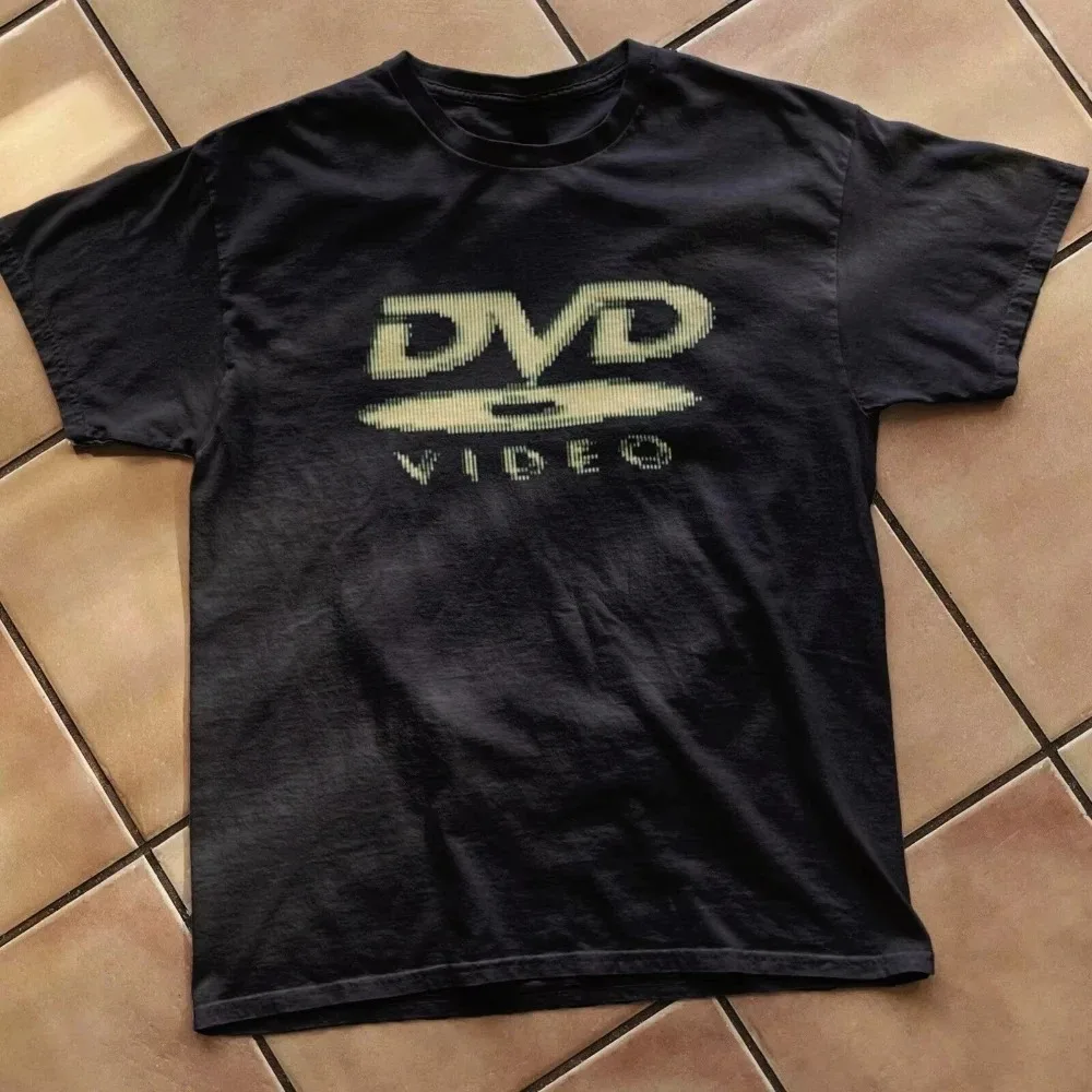 Funny Retro Graphic DVD VIDEO Logo Print T-Shirt Men Women Loose Casual Streetwear Style Top Summer New Tees