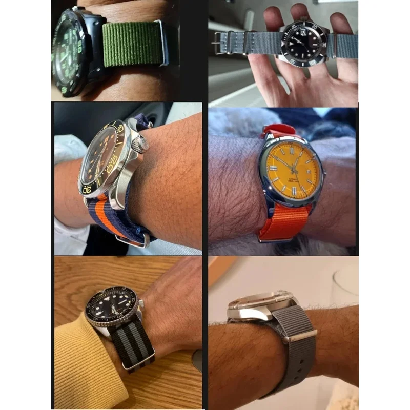 حزام ساعة قماشي عالمي 18 20 مم 22 مم حزام نايلون لساعة SEIKO Tissot Swatch Casio Omega حزام ساعة أنيق