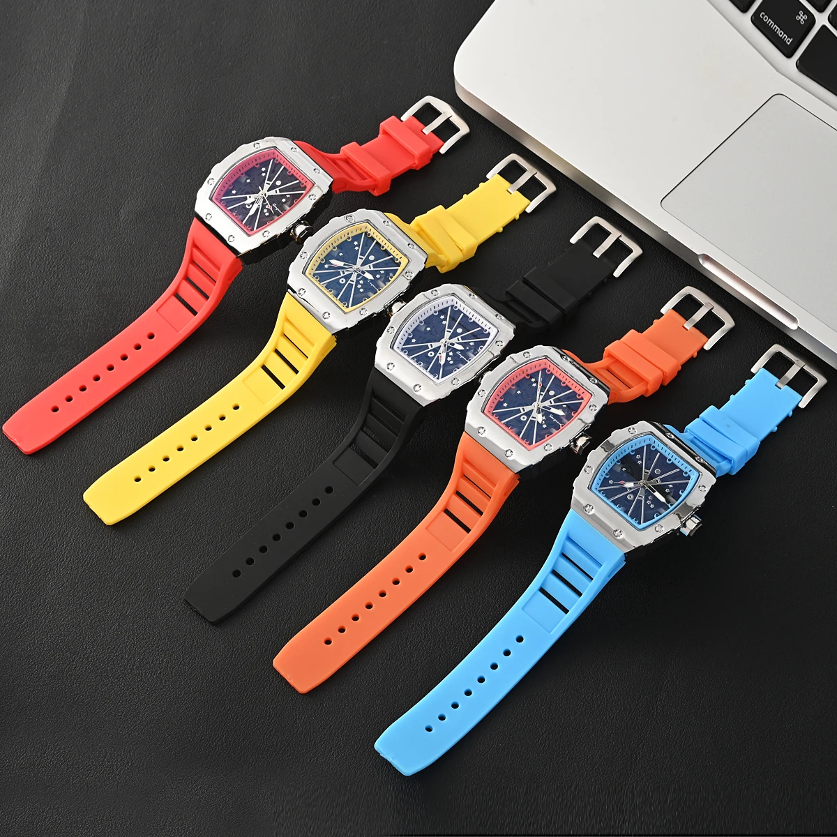 2024 New Fashion Top Men Luxury Watches Mens Big Silicone Jelly Casual Quartz Watch For Gift Relogio Masculino Male Wristwatches