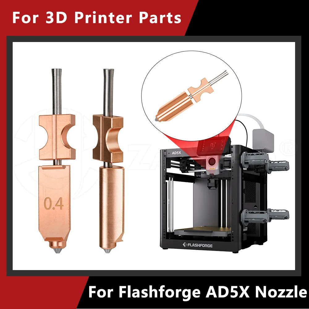 

For Flashforge AD5X New Upgraded 0.25mm 0.4mm 0.6mm 0.8mm Extruder Quick Release Heater Block 3D Printer Replacement Parts
