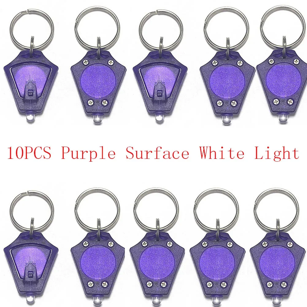 10pcs Mini Bright LED Micro Light Keychain Squeeze Light Flashlight with Hook for Camping Outdoor Equipment