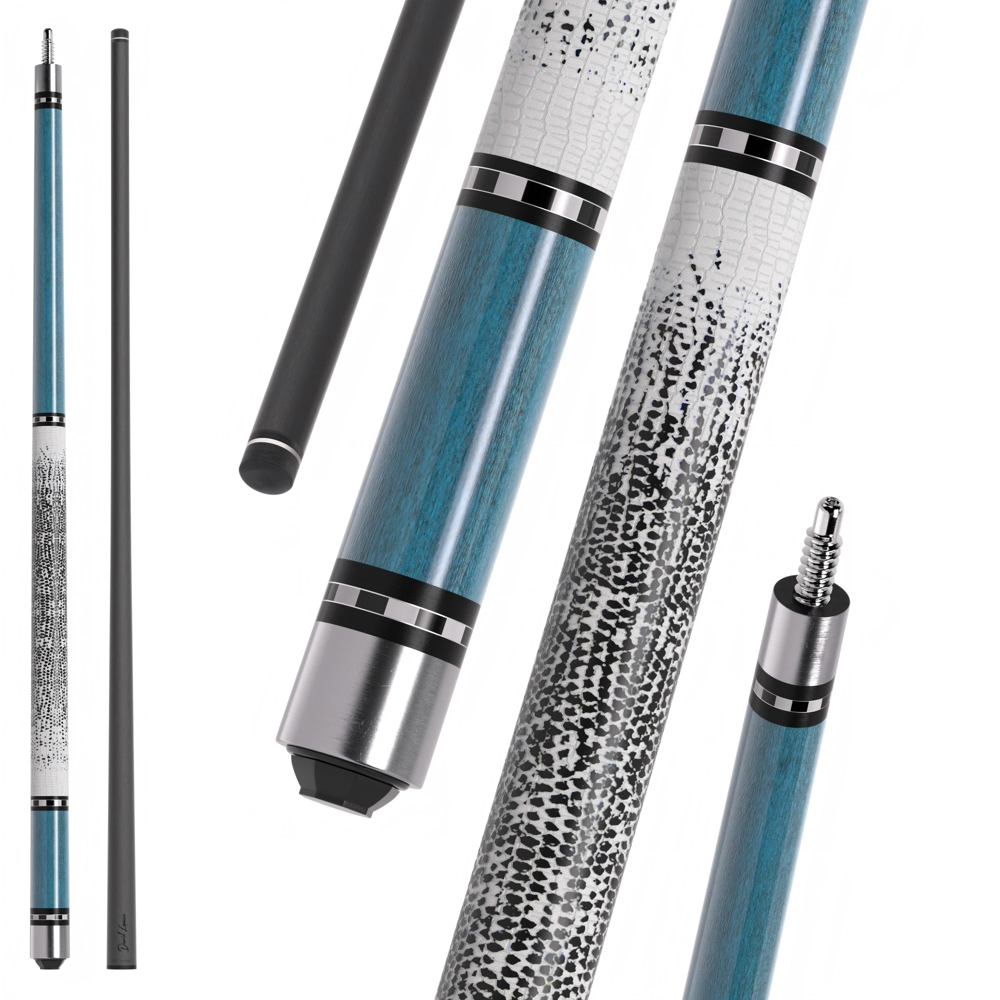 

DAVID LOMAN Bird eyed lizard pattern carbon fiber pool cue 58" Black Carbon Billiard Pool Cue Stick Black technology