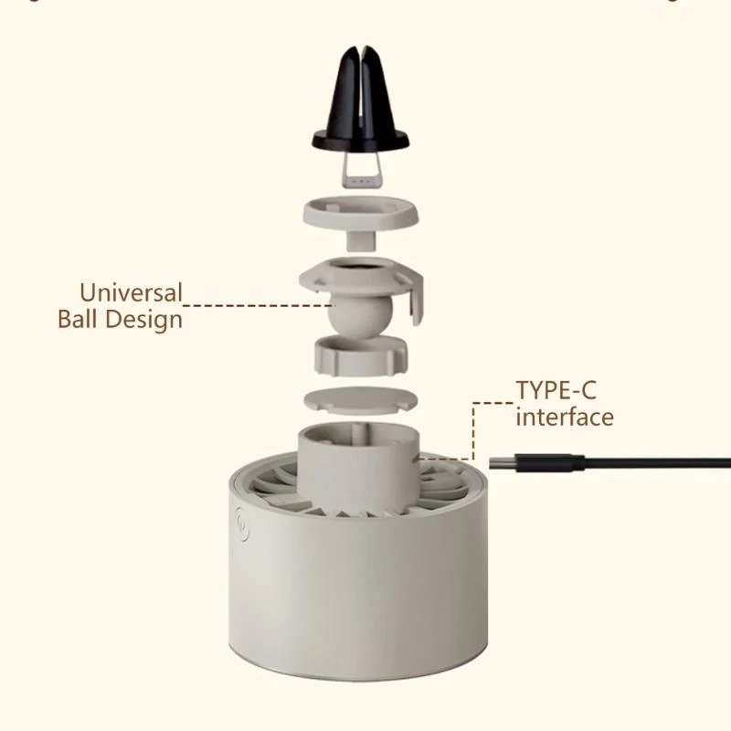 Người bán hàng bán chạy nhất USB Car Quạt làm mát 3Speed ​​xe xe có tính năng ánh sáng ban đêm