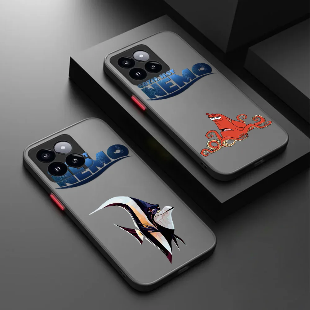 حافظة لهاتف شاومي 13 برو ريدمي نوت 13 بوكو F3 X3 X4 X5 M5s A1 A2 A4 K40 العثور على نيمو الكرتون نمط غطاء أسود شفاف