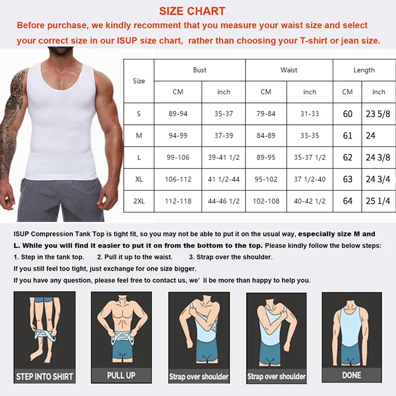 2 PCS Men Slimming Shapewear Sexy Body Shaper Posture Correct Vest Compression T-Shirt Body Building Fat Burning Chest Tummy Control Tank Top Sleeveless Under Shirt Breathable Soft Waist Trainer Round image 8