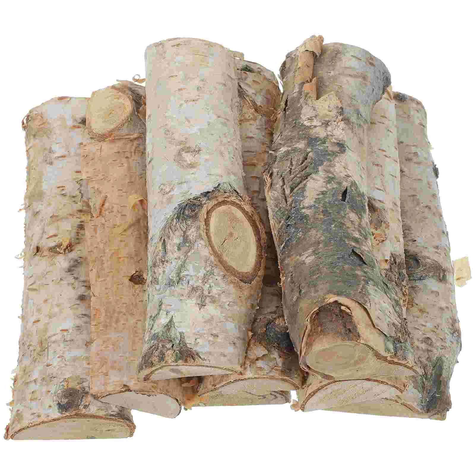 

8 Pcs DIY Christmas Log Sticks Birch Branch Small Wood Blocks Crafts Branches Decorations