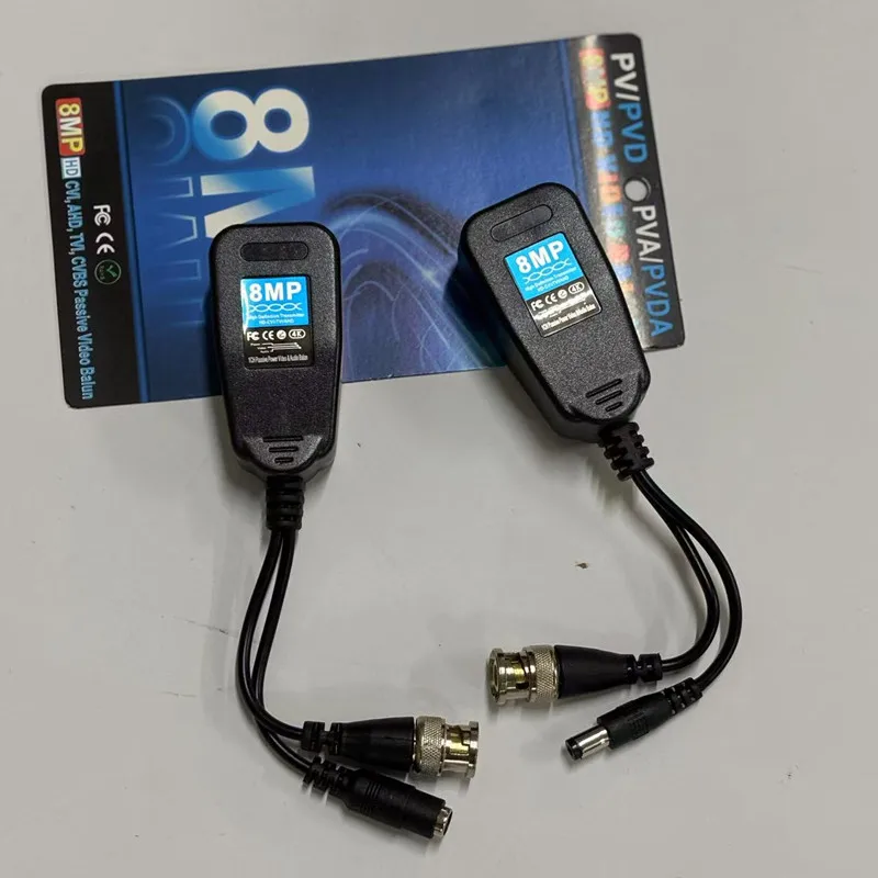 HD BNC To RJ45 Video Balun 2 IN 1 DC + BNC Connectors 8MP Passive Twisted Pair For 8MP HDCVI HDTVI AHD Analog Camera