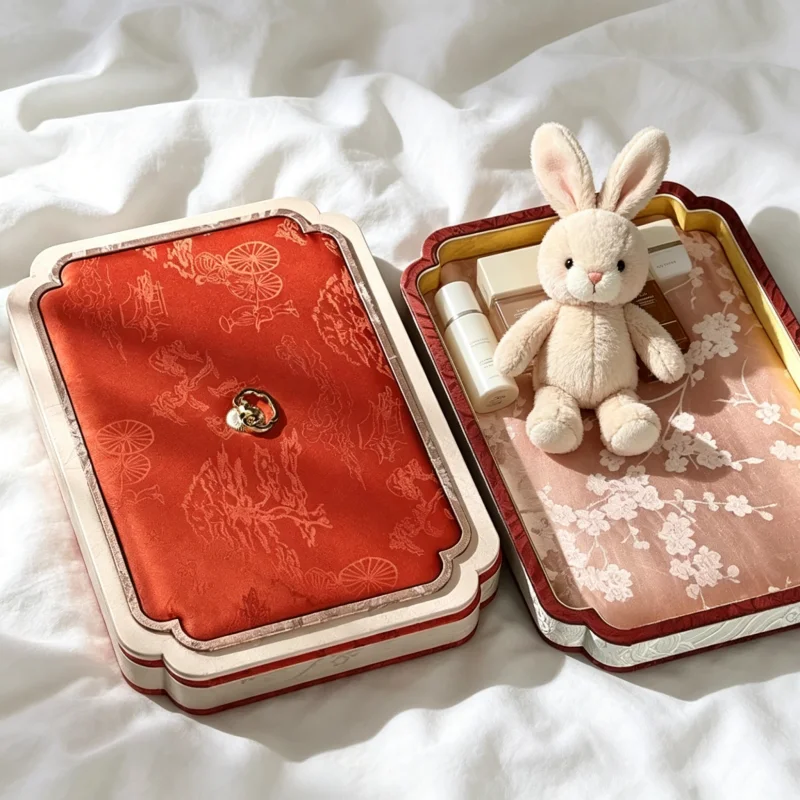 

Palace Wind Belt Cover Jewelry and Jade Display Plate Straight Pearl Jewelry Dustproof Bracelet Hand Chain Storage Plate
