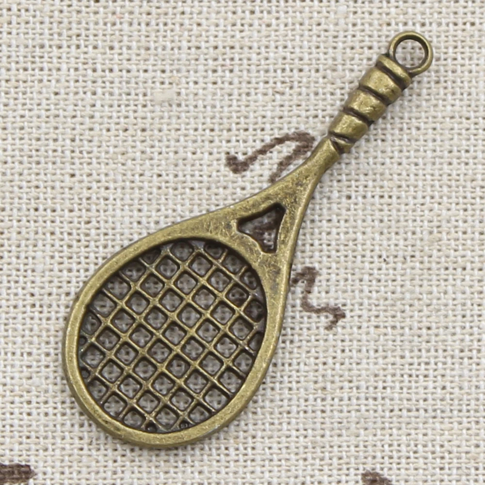10pcs Charms Badminton Tennis Racket 48x19mm Antique Bronze Silver Color Plated Pendants Making DIY Handmade Tibetan Jewelry - Image 4