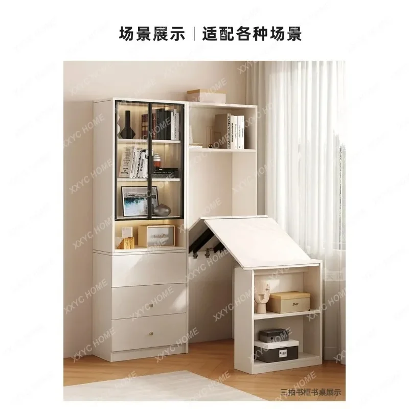 GGCorner folding retractable desk, cabinet integrated solid wood medium and ancient style home learning, small apartment