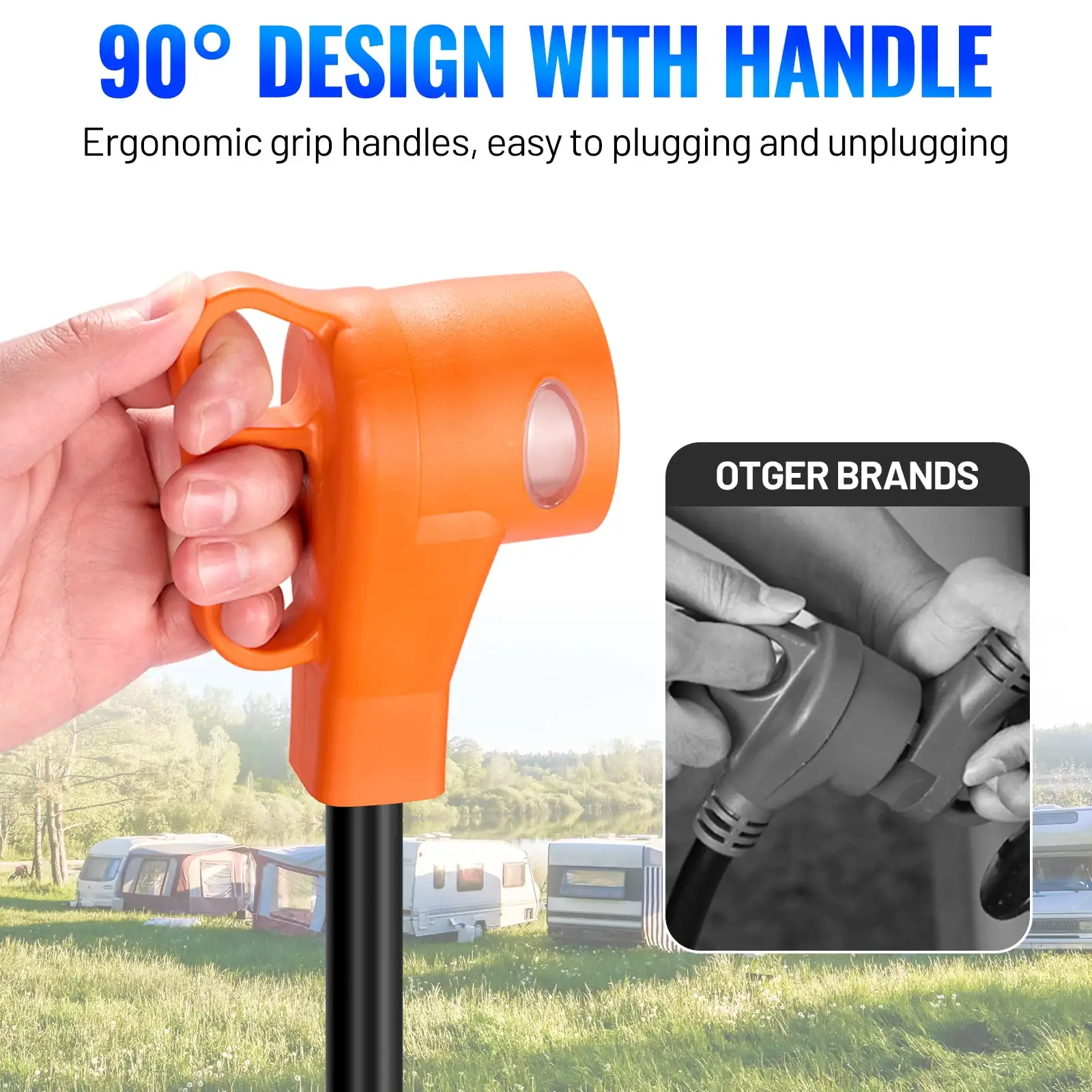 سلك محول 50 أمبير إلى 110 فولت RV 12 بوصة، محول طاقة كهربائي NEMA 5-15P إلى NEMA 14-50R مع مؤشر طاقة LED #5