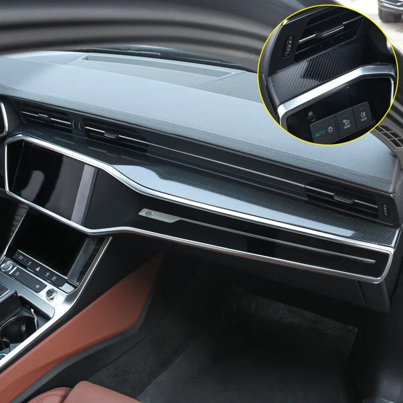 WELKINRY For Audi A6 C8 5th Generation 2019-2023 Front Car Console Table Cover Trim
