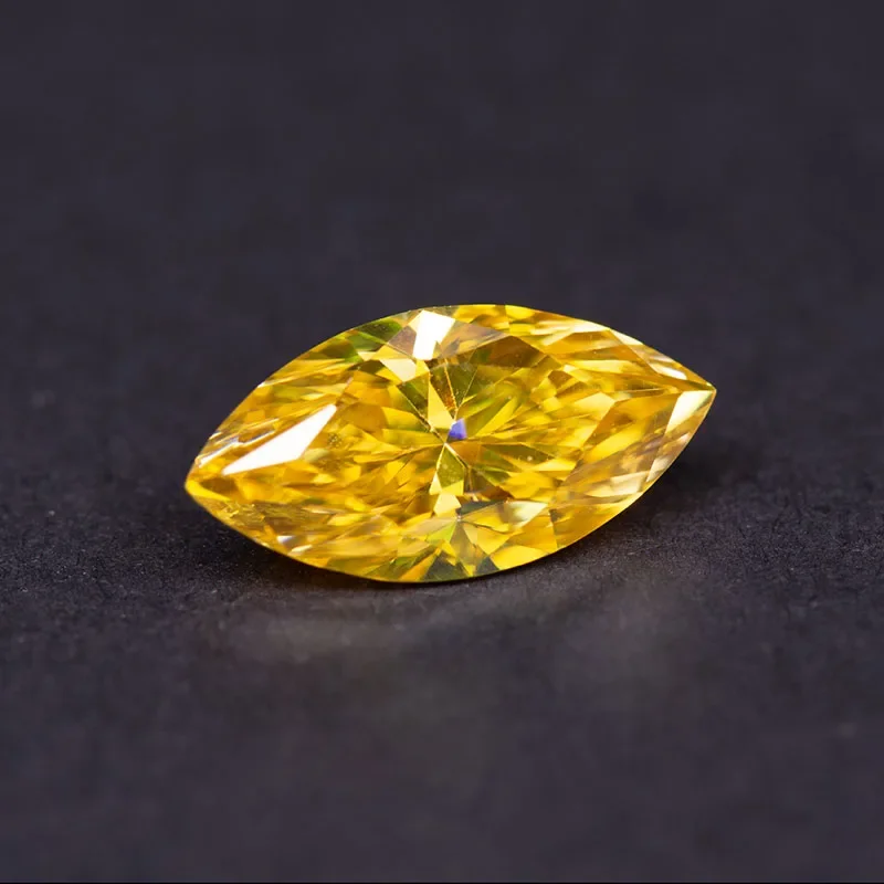 N-Moissanite حجر ذهبي أصفر اللون ماركيز قطع لصنع المجوهرات DIY حلقة قلادة أقراط المواد الرئيسية مع شهادة