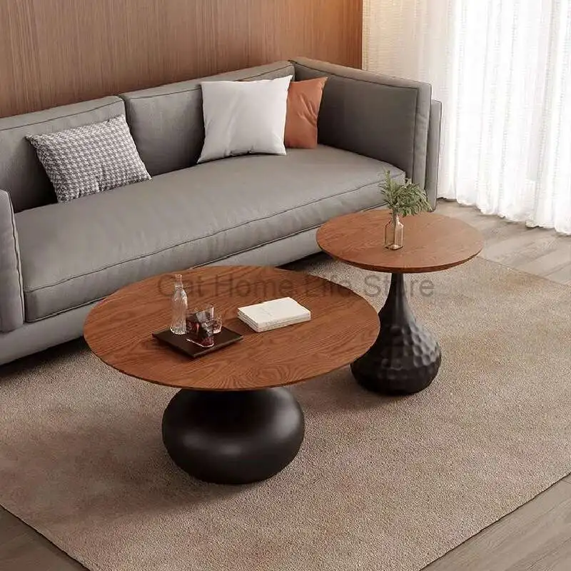 

Center Wood Coffee Table Round Living Room Luxury Minimalist Elegant Modern Table Nordic Mesa Centro Salon Home Furniture