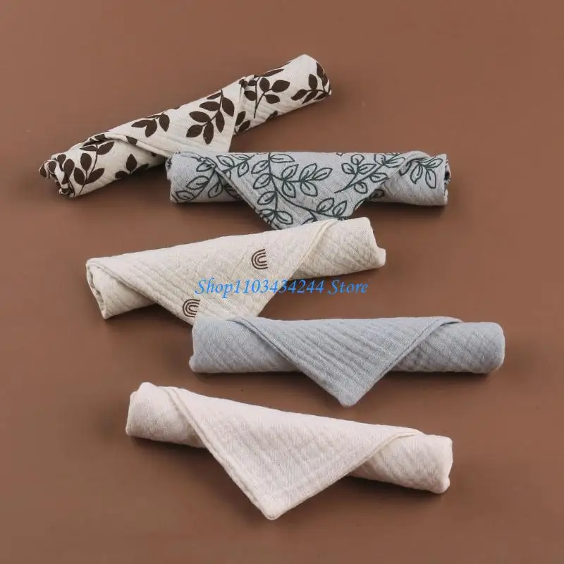 منشفة الطفل التسنين المرايل طباعة ملابس التجشؤ للطفل طبقة سميكة منديل العرق مسح منشفة الوليد الوجه منشفة 5 قطعة