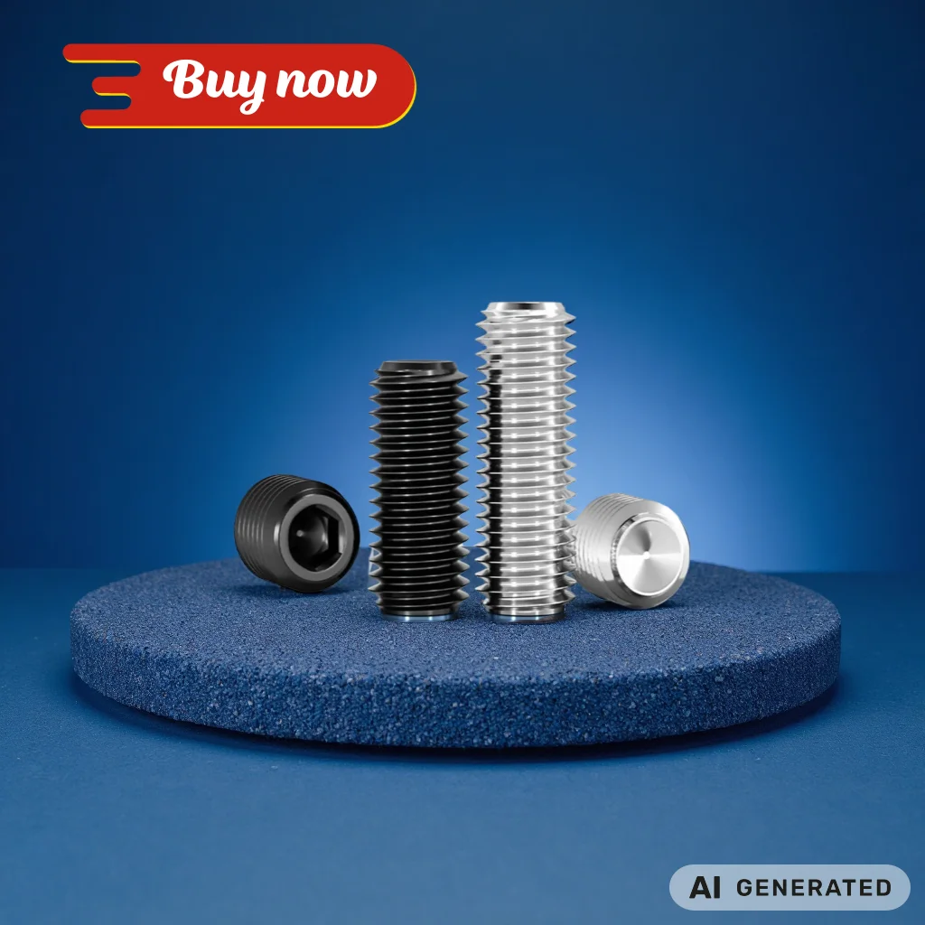 50pcs DIN916 M1.6 M2 M2.5 M3 M4 M5 M6M8 304 Stainless Steel Cup Point Set Screw, Black 12.9 Grade Hex Socket Headless Grub Screw