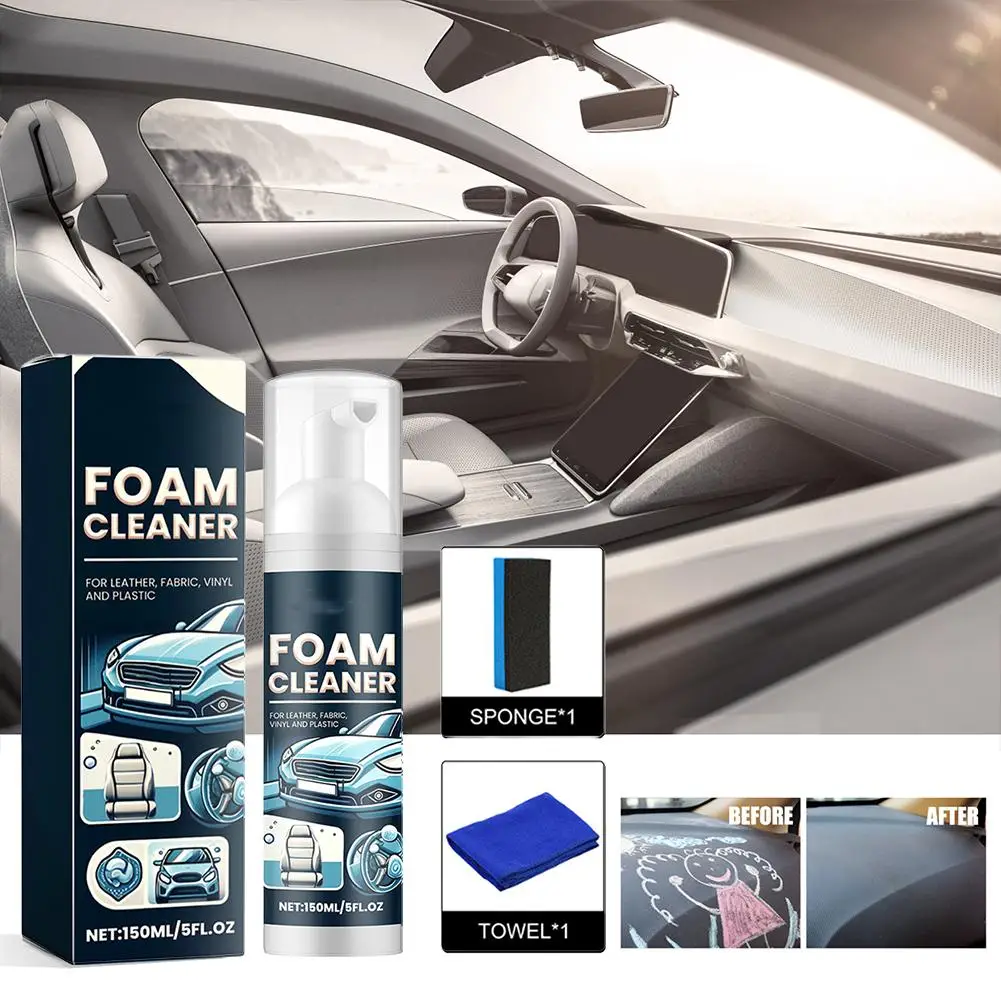 

150ML Foam Cleaner Spray Multi-purpose Anti-aging Cleaner Tools Car Interior Home Cleaning Foam for Car Interior Leather Cl L8K2