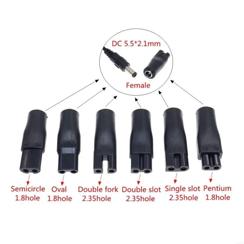 C1FE 5.5 x 2.1mm Pria ke C8 C8 Female Adapter Connector Cable Conversion Steker Konversi