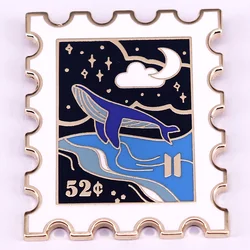 Whale Stamp Hard Enamel Pin Music Inspired Badge Fans Aesthetic Jewelry Gift