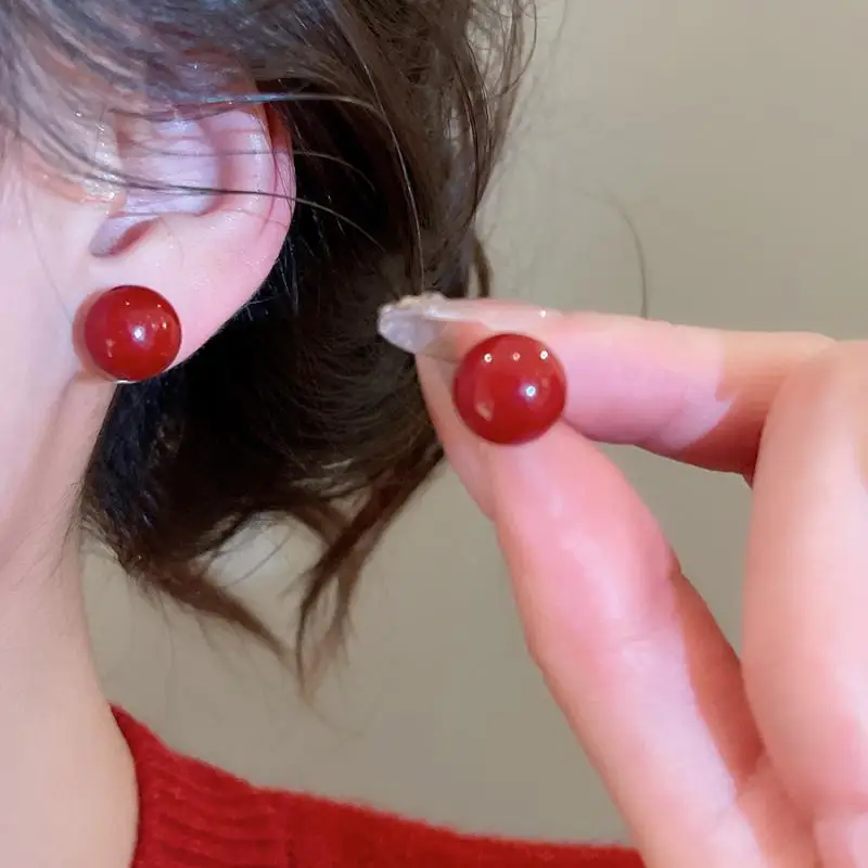 3/4pair Lightweight Imitation Pearl Earrings Different Sizes Champagne Pearl Fashion Jewelry Simple Elegance Pearl Stud Earrings