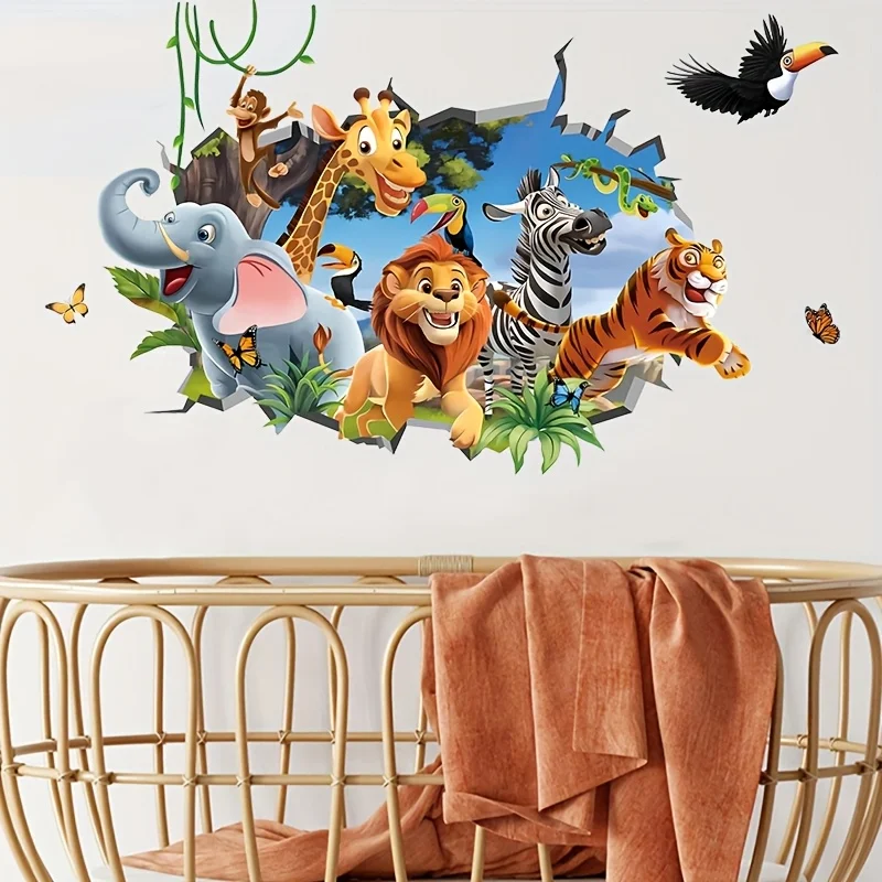 1pc animal theme wall stickers, stickers, suitable for living room, bedroom, study.