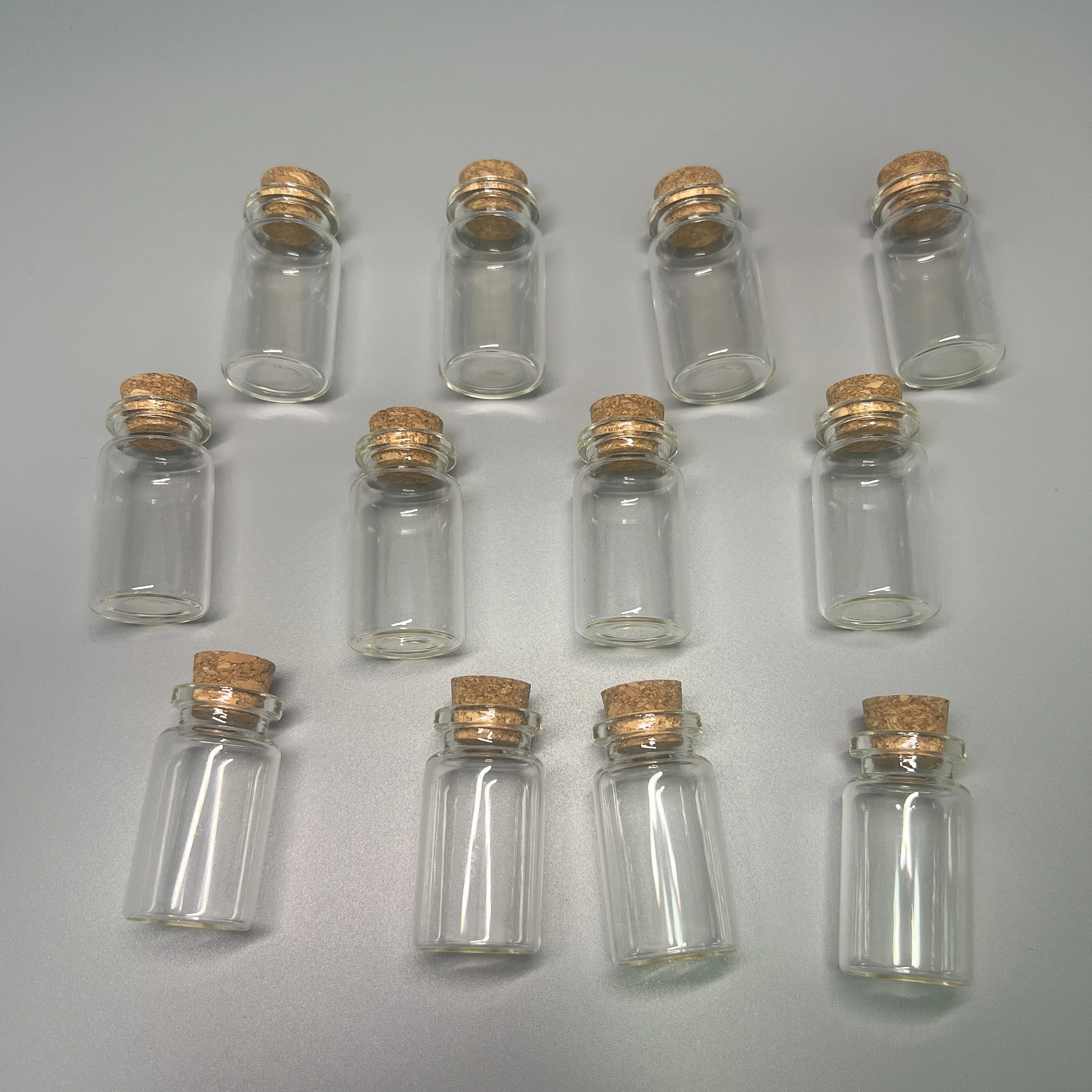 60/108 PCS 8ml 11x22x40mm Mini Glass Bottles Clear Glass Vials Cork Small Jars DIY Home Decor Wishing Decoration Craft Vials