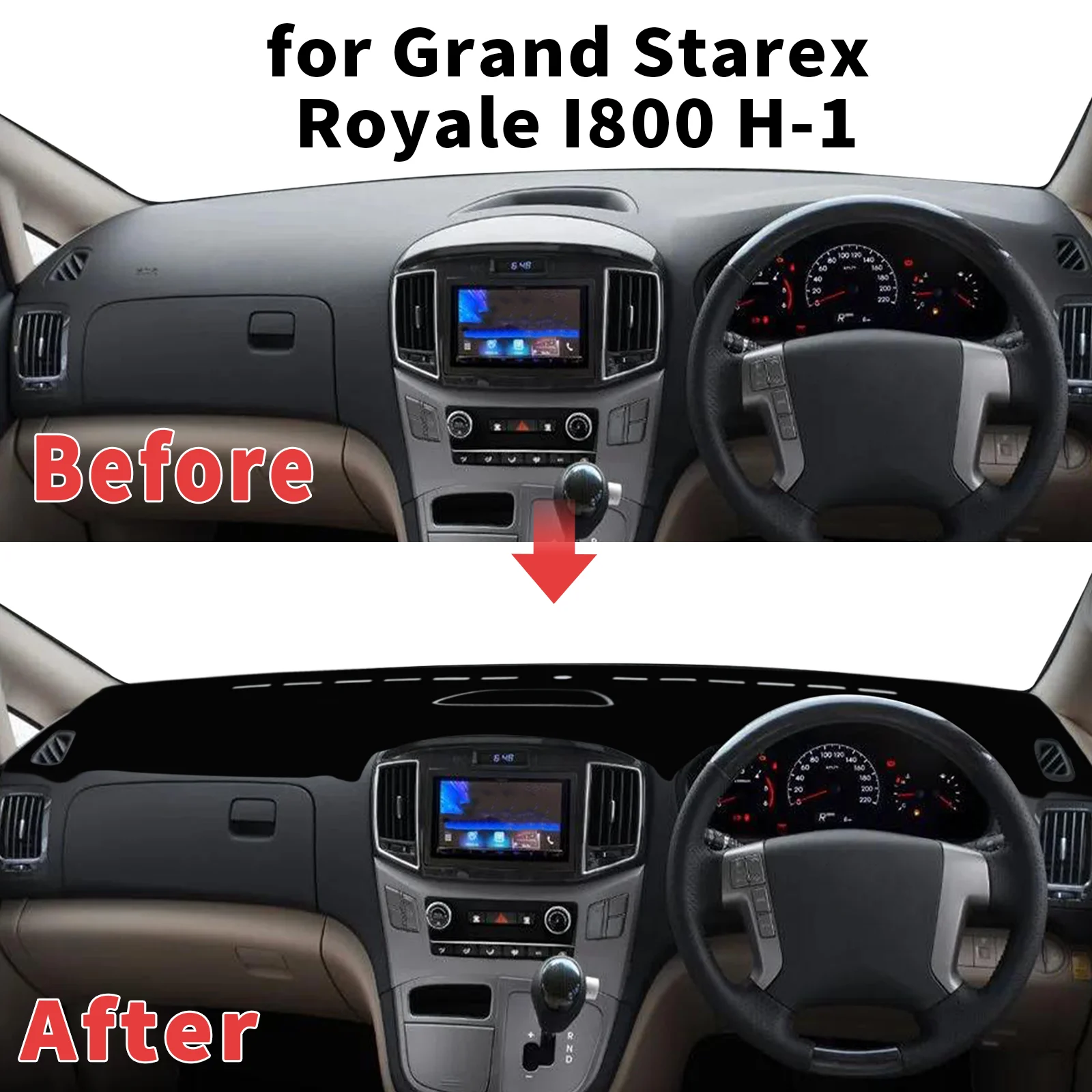 

for Hyundai Grand Starex Royale I800 H-1 H300 2007-2019 Dashboard Cover Sun Shade Protector Dashmat Carpet Mat Dash Mat