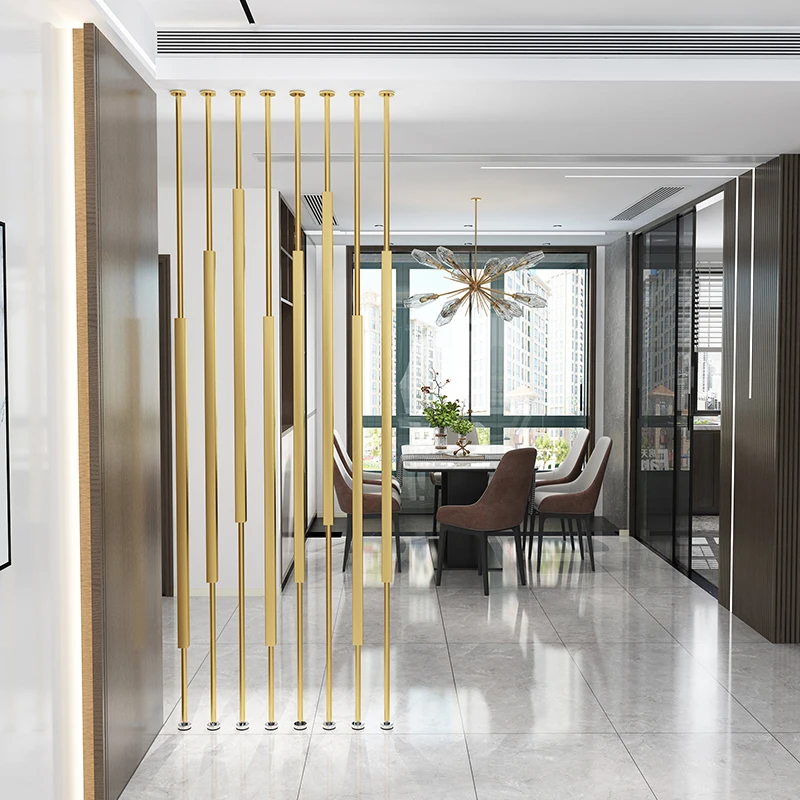 Light Luxury Wrought Iron Hotel Lobby Partition Screen,living Room Reception Room Pillar Screen,vertical Decoration Customized