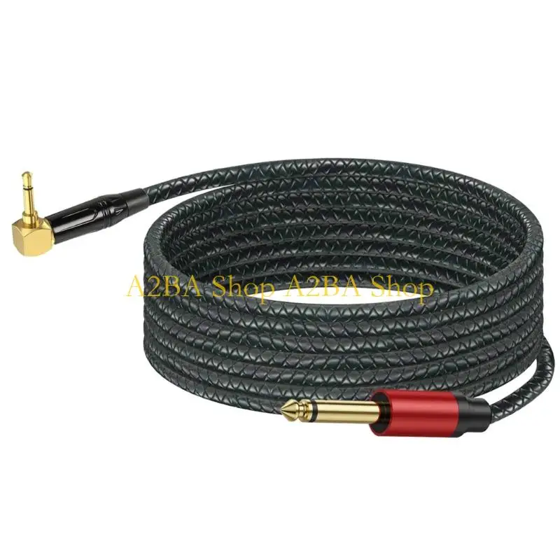 

A2BA 3.5mm to 6.35mm Stereo Cable Right Angled 1/4inch Guitar Male Instrument Cable