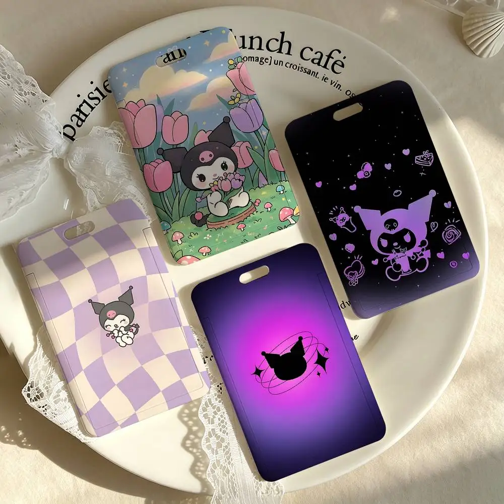 Cute K-Kuromi  Card Holder, Leather Card Storage Box, Key Chain, Access Tag Holder, ID Card Holder, Key Chain view 6
