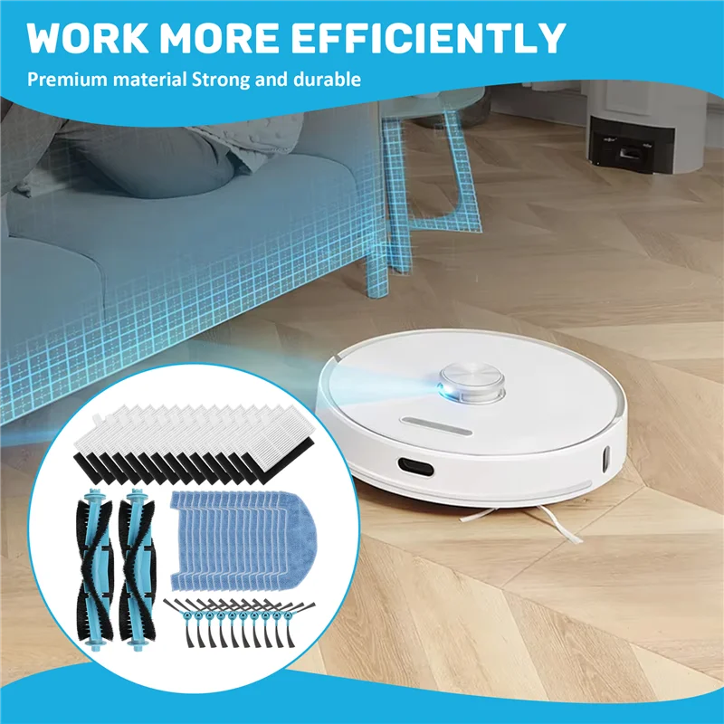 

FSLH For Ultenic D10 Robot Vacuum Replacement Parts Main Roller Side Brush Hepa Filter Mop Pad Cloth Accessories