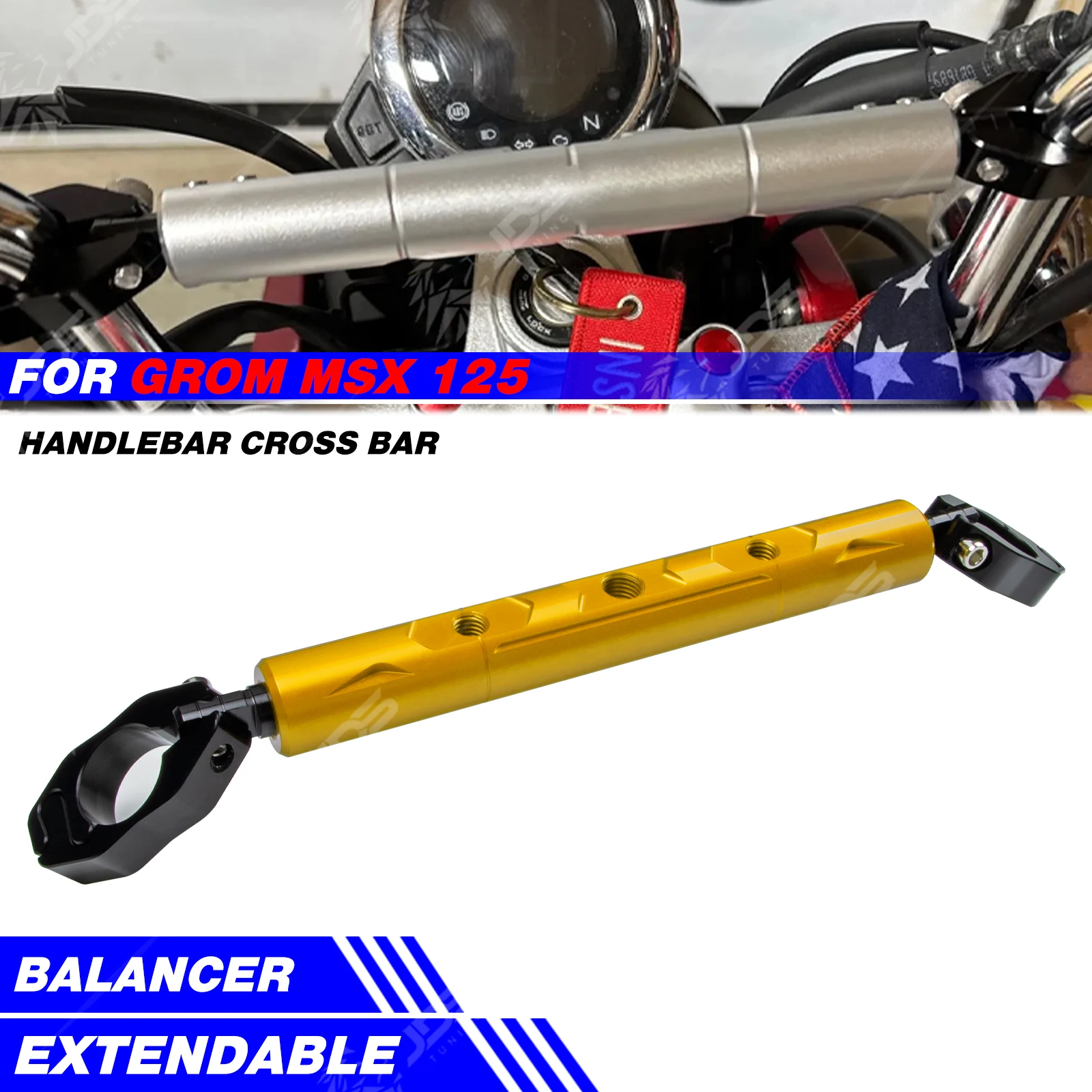 For Honda GROM MSX 125 Cross Bar Multifunction Handlebar Crossbar Navigation Phone Holder Bracket Accessories Parts
