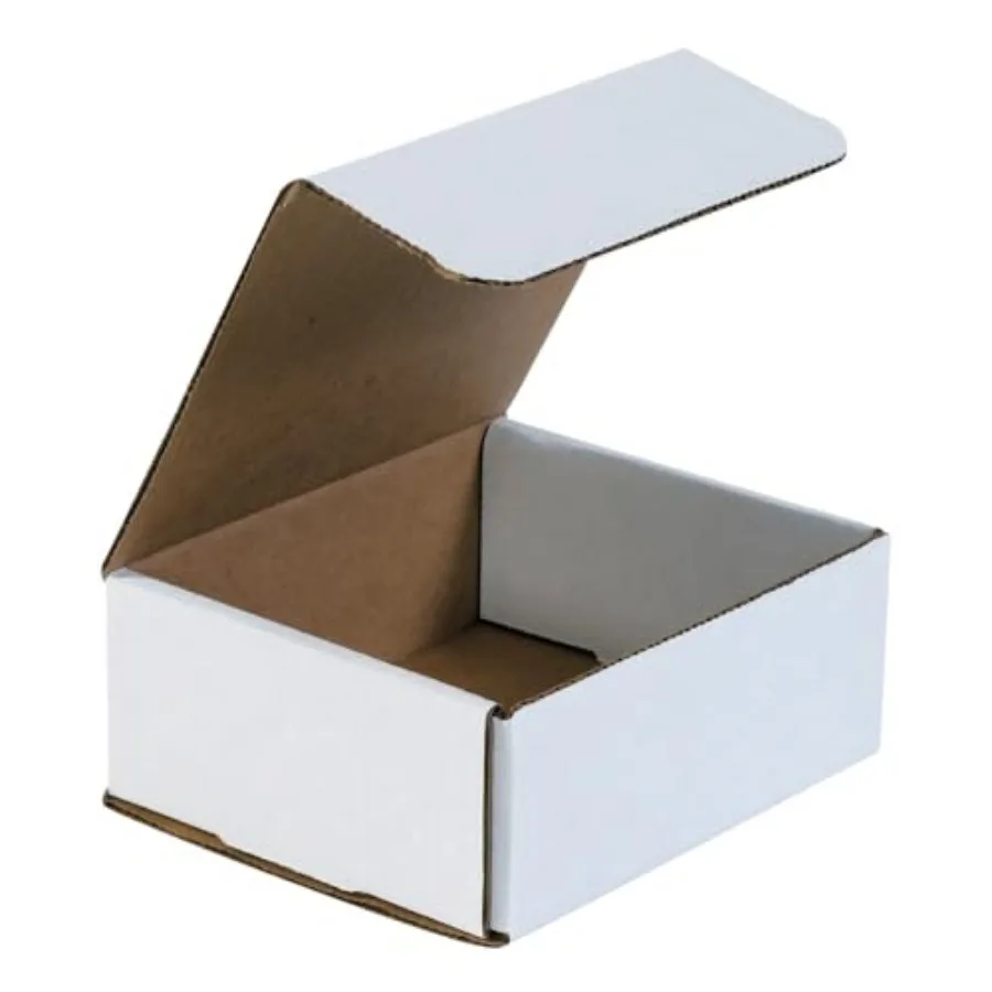 

White Corrugated Cardboard Mailing Boxes 6 3/16 x 5 3/8 x 2 1/2 Inches Pack of 50 Crush-Proof For Shipping Mailing and Storing
